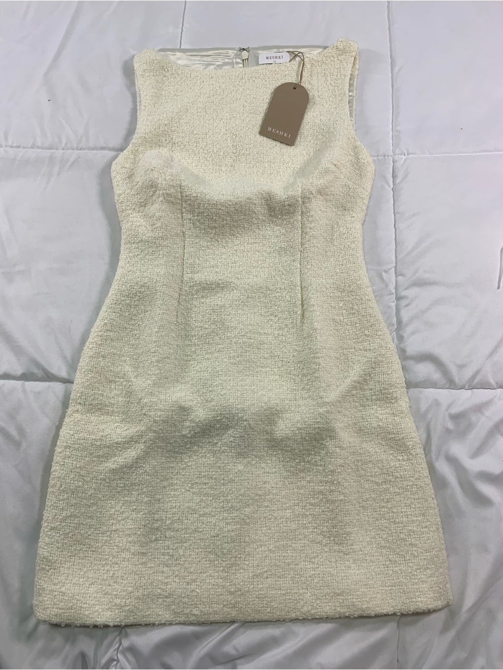 New Meshki Angela Textured Boucle Mini Dress size XS